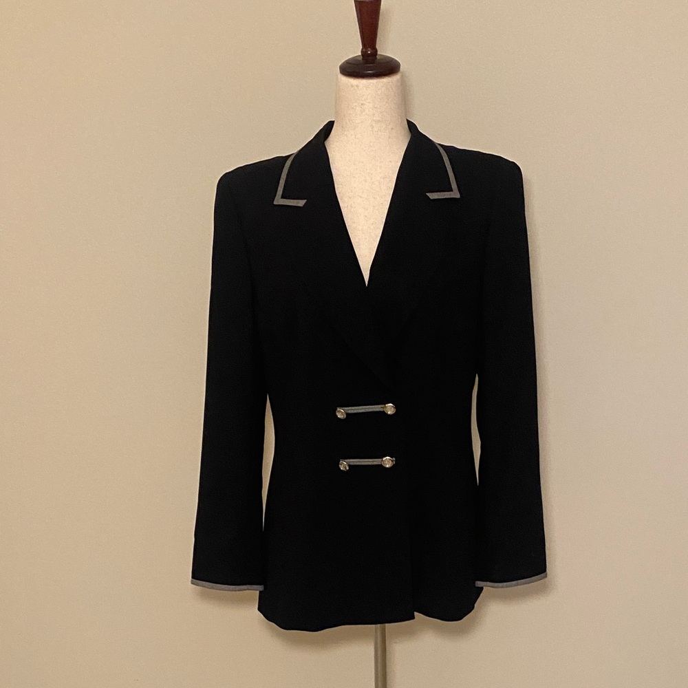 Escada dark navy double breasted jacket. Size 40